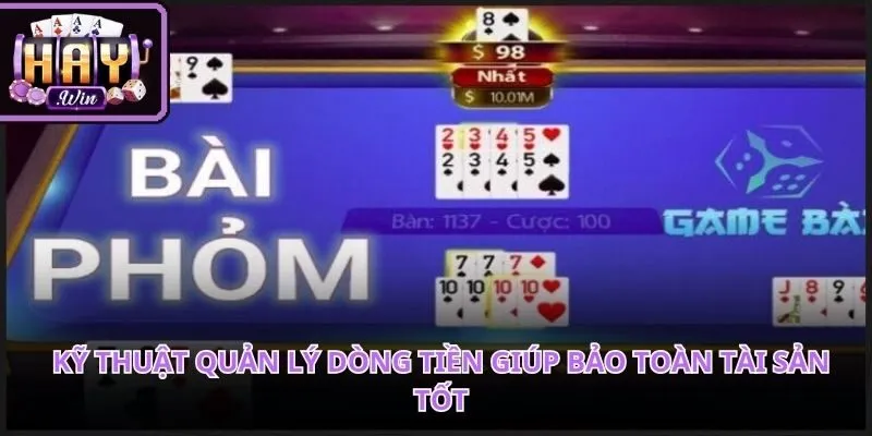 Cách chơi bài phỏm phân chia tỷ lệ vốn cược hiển thị thông số trực quan